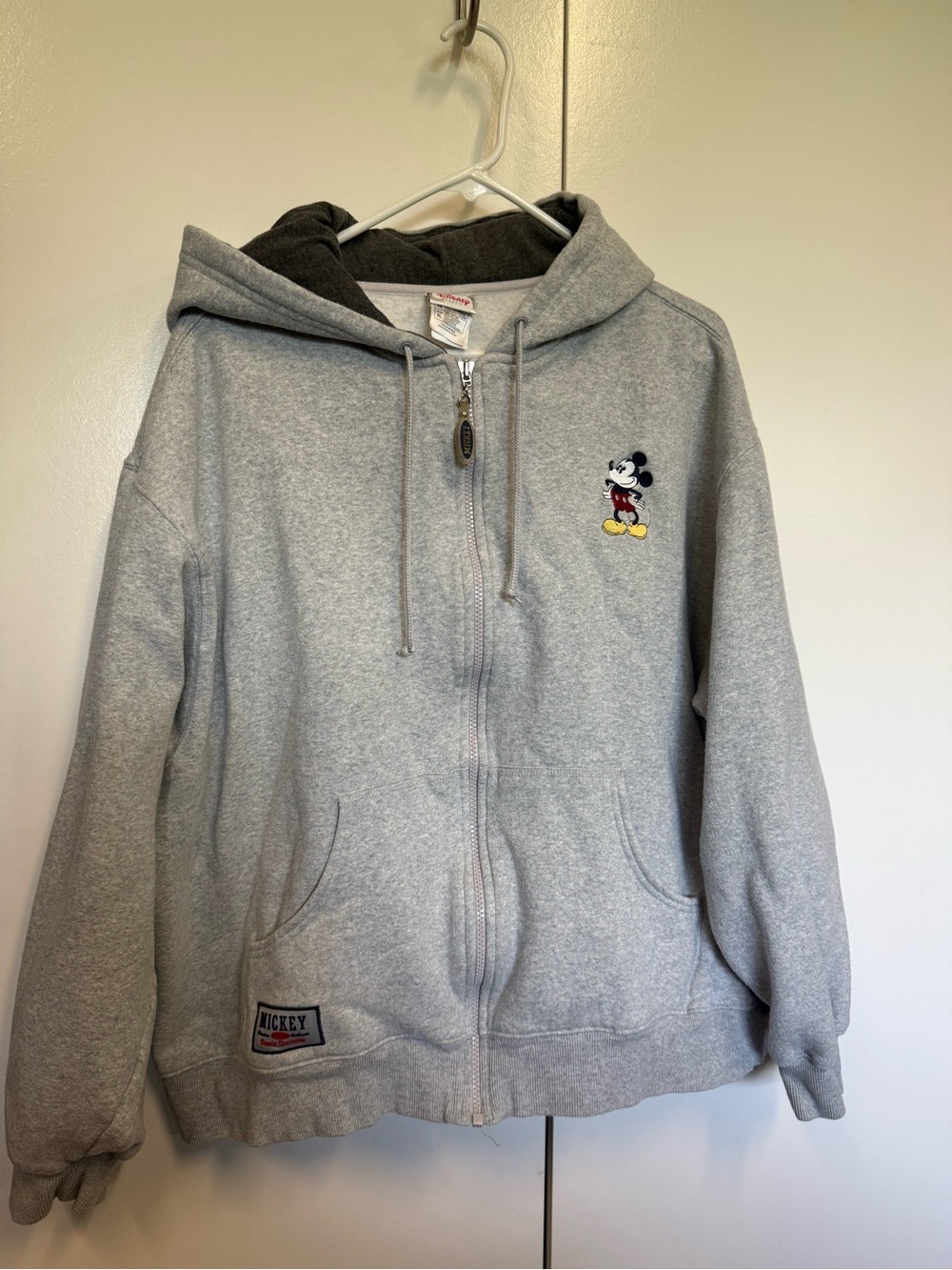 Disney Store Gray Mickey Mouse Zip Hoodie - cotton. XL